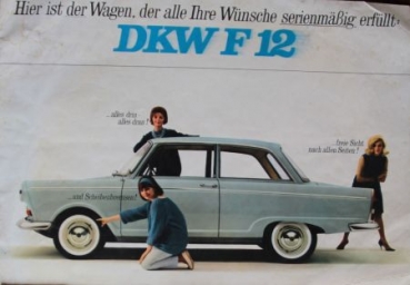 DKW F 12 Modelprogam 1965 "Der Wagen der alle Wuensche erfuellt" Carbrochure (3715)