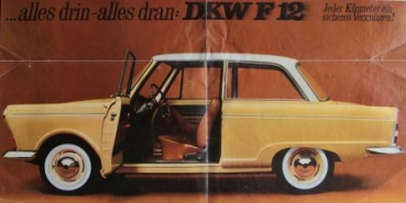 DKW F 12 Modelprogam 1965 "Der Wagen der alle Wuensche erfuellt" Carbrochure (3715)