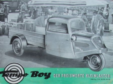 Tempo Boy "Der preiswerte Kleinlaster" 1951 Lastwagen-Prospekt (3725)