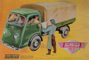 Gutbrod Atlas 800 Kleinlaster 1950 Automobilprospekt (3727)