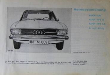 Audi 100 LS 1971 Carmanual (3768)
