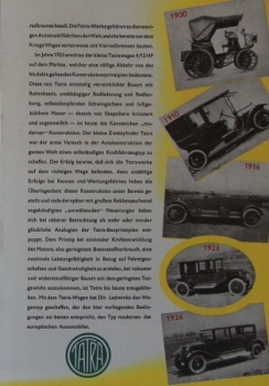 Tatra Modelprogram 1937 "40 Jahre Auto Tatra" Carbrochure (3793)