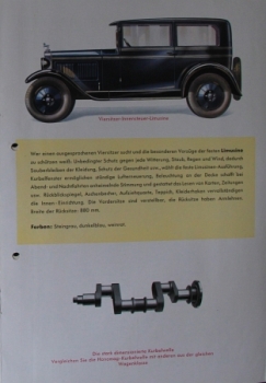 Hanomag  Modelprogram 1931 Four-Seater Carbrochure (3815)