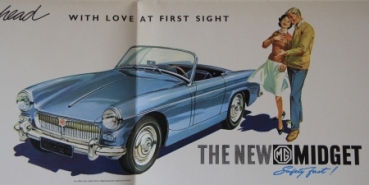 MG Midget Modelprogram 1961 "The car that starts ahead" Carbrochure (3970)