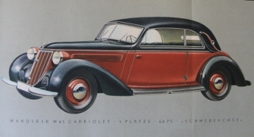 Preview: Wanderer 6 Zylinder Modellprogramm 1938 Automobilprospekt (3989