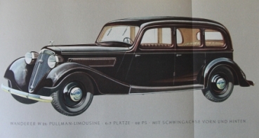 Preview: Wanderer 6 Zylinder Modellprogramm 1938 Automobilprospekt (3989