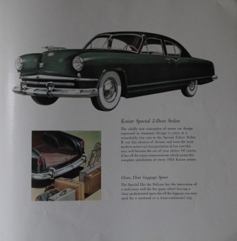 Kaiser Modellprogramm 1951 "Built to better the best on the road" Automobilprospekt (4026)