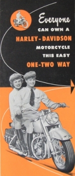 Harley-Davidson Modellprogramm 1938 "Everyone can own a Harley" Motorradprospekt (4029)