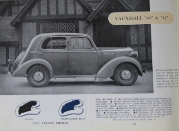 Vauxhall 10hp - 14hp Modelprogram 1938 Carbrochure (4038)