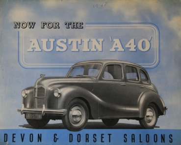 Austin A40 Devon and Dorset Saloon 1948 Automobilprospekt (4068)