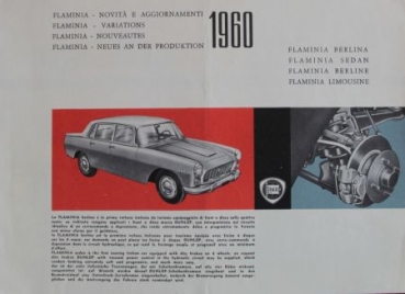 Lancia Flamina Modellprogramm 1960 Automobilprospekt (4077)