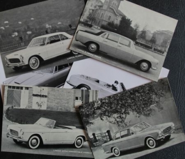 Lancia Modelprogram 1960 six Factorypostcards (4080)