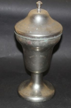 Polizeiverein Bremen Wanderpokal 1949 Metall mit Deckel (4159)