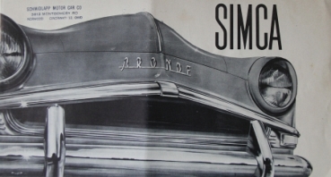 Simca Aronde Modelprogram 1957 Carbrochure (4167)
