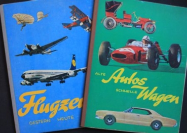 Herba Scrappictures "Flugzeuge" and "Autos" 2 Scrapbooks 1978 (5540)