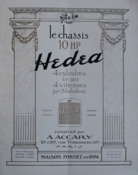 Hedea Automobiles 10 HP Modelprogram 1910 Carbrochure (5488)