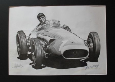 Juan-Manuel Fangio "Radcliff-Edition" signed by Fangio and Stammers 1990 framed limited (6135)