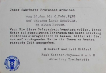 Preview: BV Aral 1938 "Fahrbarer Wagenprüfstand" Tankstellen-Prospekt (6128)