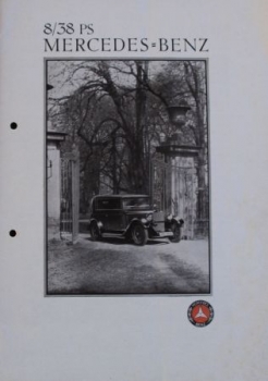 Mercedes-Benz 8/38 PS Modelprogram 1927 Carbrochure (4450)