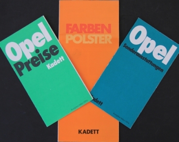 Opel Kadett Farben & Polster/Sonderausstattung 1974 Automobilprospekt (4374)