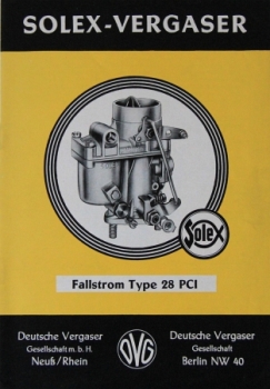 Solex Carburetor Fallstrom Type 28 PCI 1955 Accessoiresbrochure (4425)