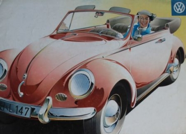 Volkswagen Beetle Convertible Modelprogram 1958 Reuters-Drawings Carbrochure (6283)