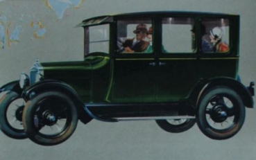 Ford Model T 1927 farbiger Werbeaufsteller kartoniert (2721)