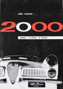 Alfa Romeo 2000 Spider Modelprogram 1960 Carbrochure (4575)