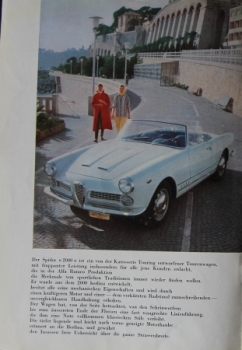 Preview: Alfa Romeo 2000 Spider Modelprogram 1960 Carbrochure (4575)