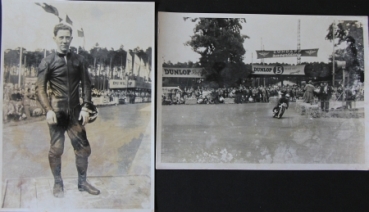 Siegfried Wuensche on DKW Motorbike 500 ccm 1956 two original photos (4772)