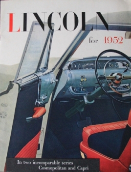 Lincoln Modellprogramm 1952 "Cosmopolitan and Capri " Automobilprospekt (4809)