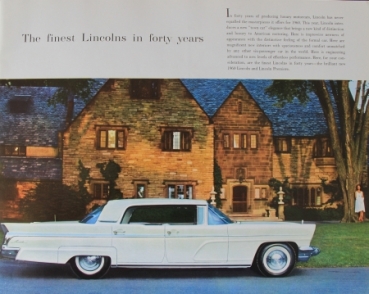 Lincoln Continental Modelprogram 1960 Prestige-Carbrochure (4900)