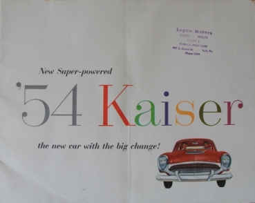 Kaiser Manhattan "New Super-powered" 1954 Automobilprospekt (4904)