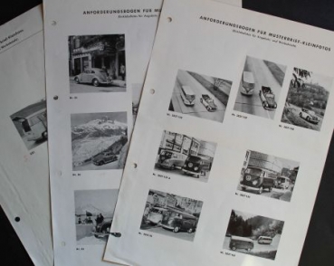 Volkswagen Werbeblätter 1955  "Anforderungsbogen für Musterbrief-Fotos" (3043)