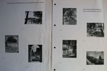 Volkswagen Advertisingsheeds 1956 "Anforderungsbogen für Grossfoto-Serie" (3039)