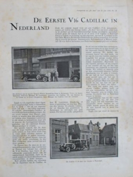 Cadillac V16 "De eerste V16 in Nederland" 1930 Automobilprospekt (3062)