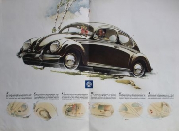Volkswagen Käfer Modellprogramm 1952 Reuters Automobilprospekt (7636)