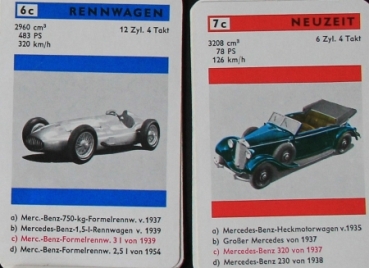 Schmid Spiele "Mercedes-Benz einst - jetzt" 1967 Cardgame (5138)
