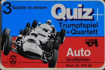 Schmid Spiele "Quiz + Trumpfspiel + Quartett - Auto Großbilder" 1971 Cardgame (5140)