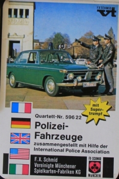 Schmid Spiele "Policecars" 1968 Cardgame (1153)