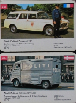 Preview: Schmid Spiele "Policecars" 1968 Cardgame (1153)