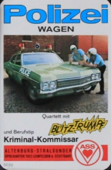 Altenburg Spielkarten "Polizeiwagen" Policecar-Cardgame 1969 (5147)