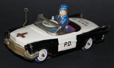 Yoshiya Chevrolet "Bump'n go Police-Car" 1963 Tinmodel with Frictiondrive (5150)