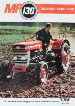 Massey-Ferguson MF 130 Modellprogramm 1964 "Der starke Alleinschlepper" Traktorprospekt (5164)