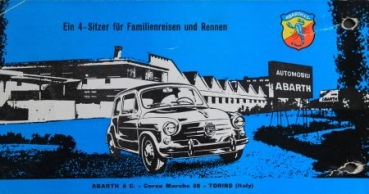 Abarth Fiat 850 Turismo Competizione Modelprogram 1962 Carbrochure (3098)