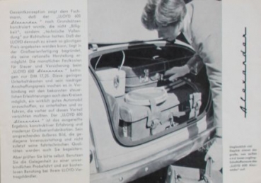 Lloyd Alexander 600 Modelprogram 1957 Carbrochure (8461)