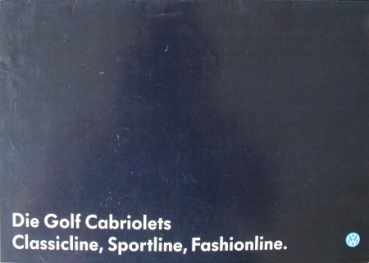 Volkswagen Rabbit Convertible Modelprogram 1991 "Die Golf Cabriolets" Carbrochure (5333)