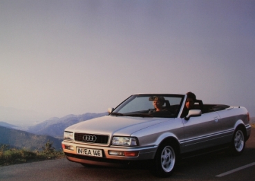 Audi Modellprogramm 1990 "Das Audi Cabriolet" Carbrochure-Map (5357)