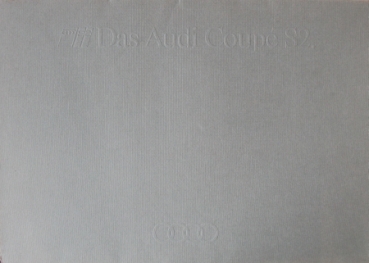 Audi Modellprogramm 1990 "Das Audi Coupe S2" Carbrochure-Map (5363)