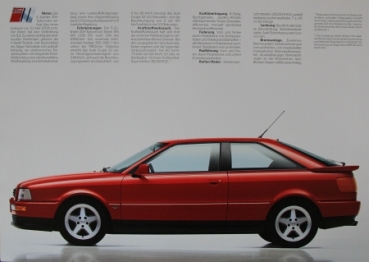 Audi Modellprogramm 1990 "Das Audi Coupe S2" Carbrochure-Map (5363)